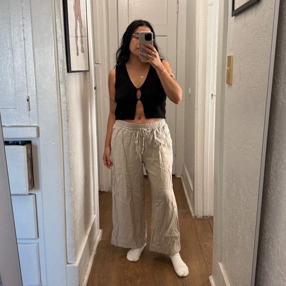 A New Day Linen Blend Wide Leg Pant